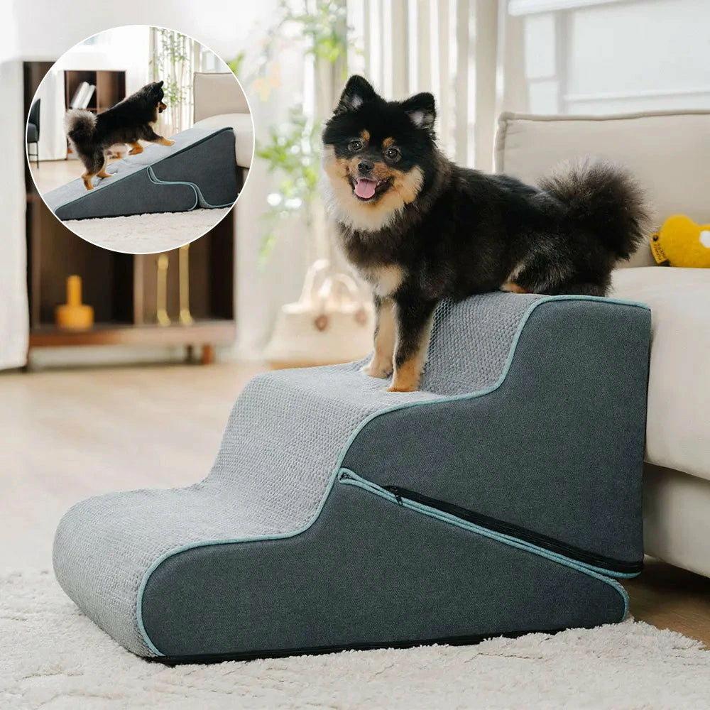 2‑in‑1 Foldable Dog Stairs & Ramp