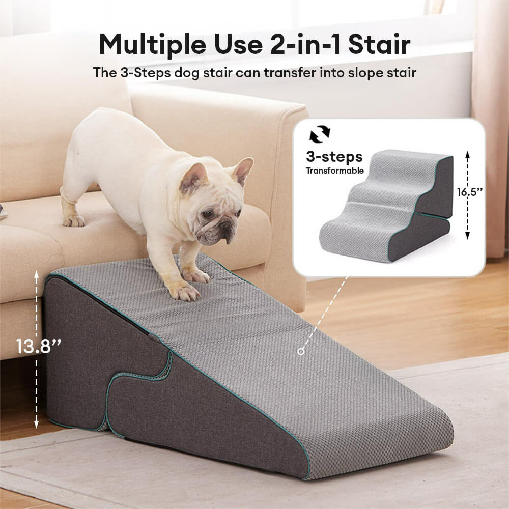 2‑in‑1 Foldable Dog Stairs & Ramp