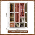 Portable Wardrobe Closet with Transparent Doors