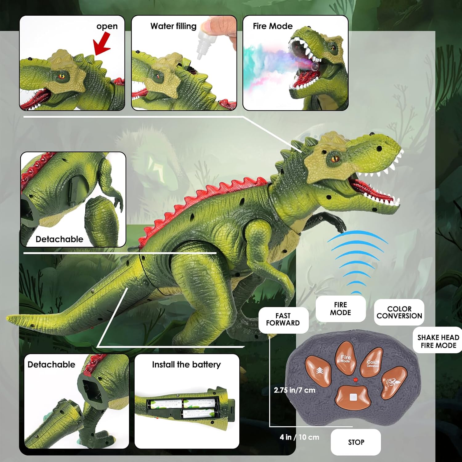 Mist‑Spraying Remote Dinosaur Toy