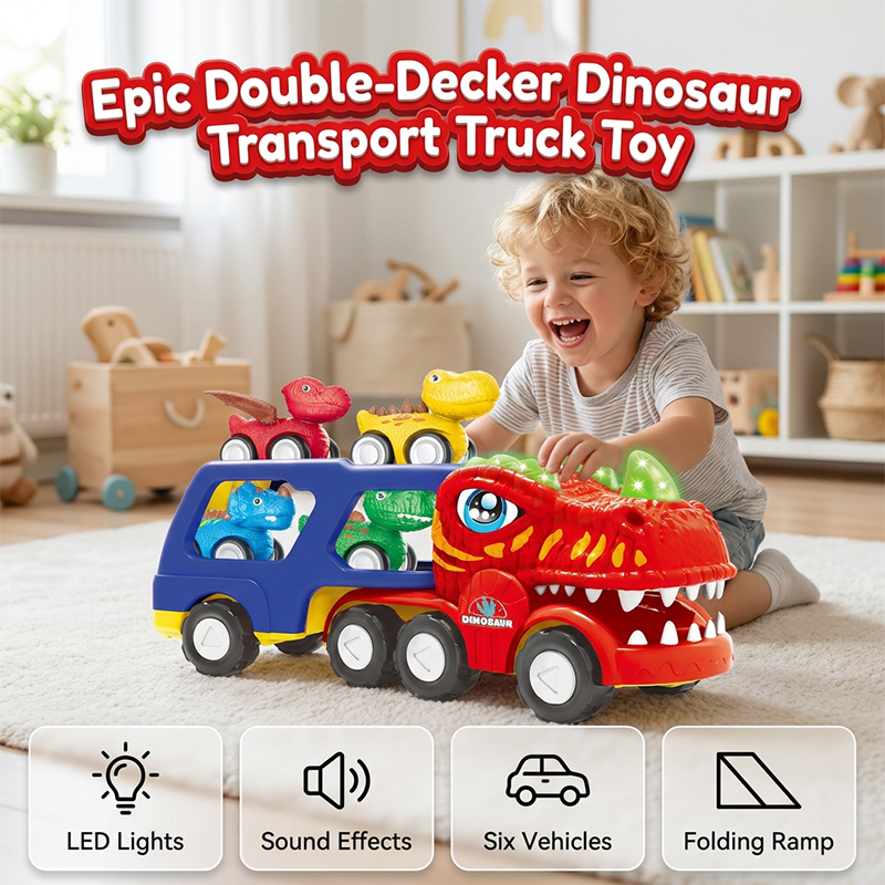 Lights & Sound Dino Transport with 6 Cars