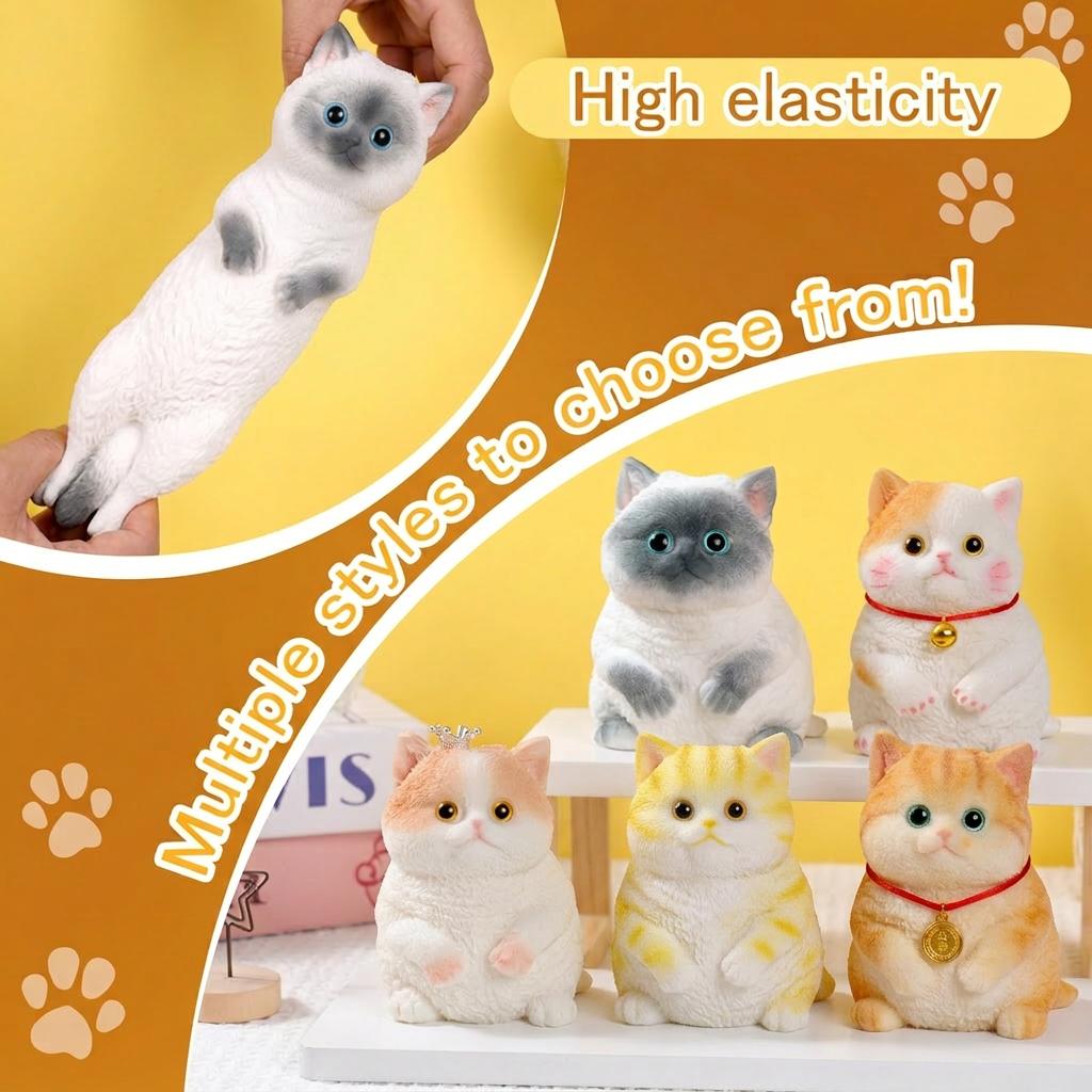 Soft Cuddly Stress‑Relief Cat Toy