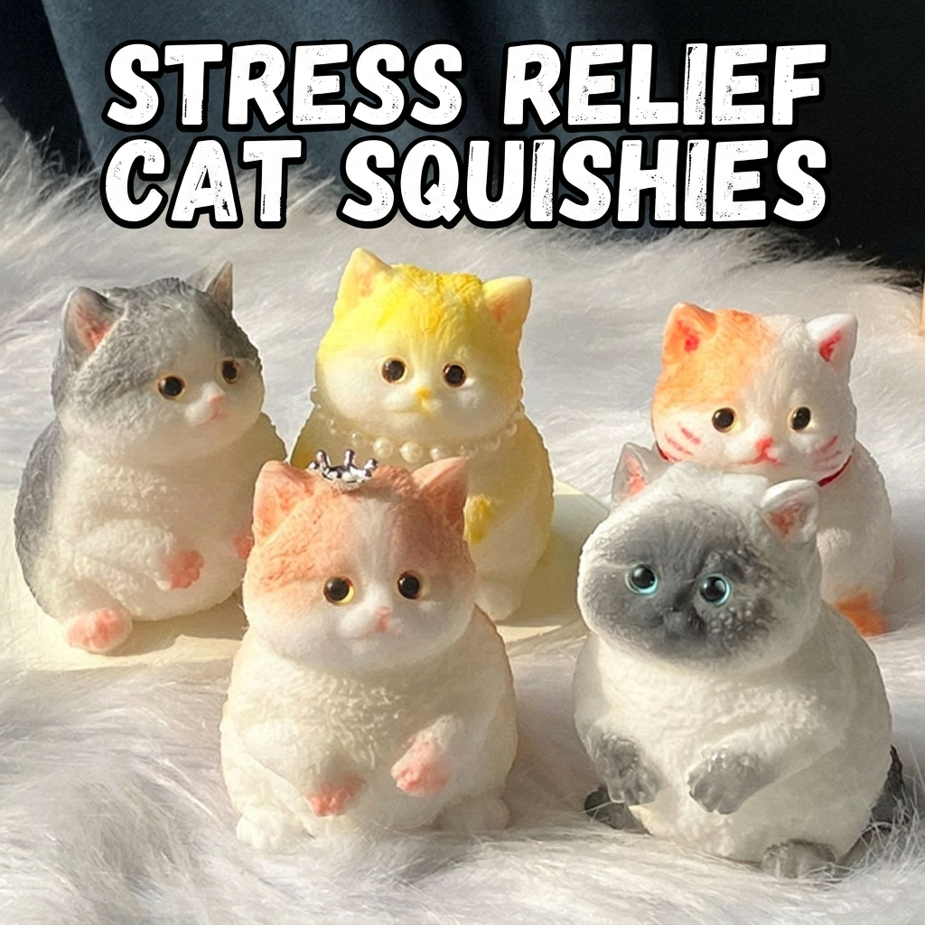 Soft Cuddly Stress‑Relief Cat Toy